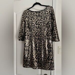 Stylish Leopard Print sequin Dress